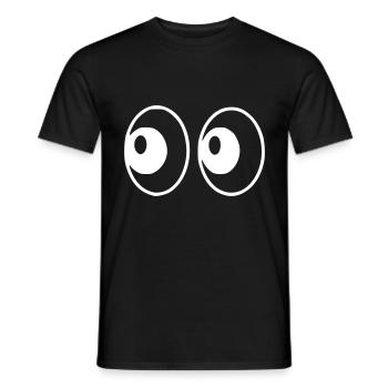 Emoji Augen Skizze weiß - Männer T-Shirt - Schwarz - Vorne - AI Model Male 178 light (178cm)