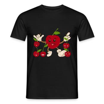 Cherry Lover Fruit Cadeau Funny Cherry - T-shirt homme - noir - Devant - AI Model Male 178 light (178cm)