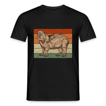 Rétro Capybara - T-shirt homme - noir - Devant - AI Model Male 178 light (178cm)