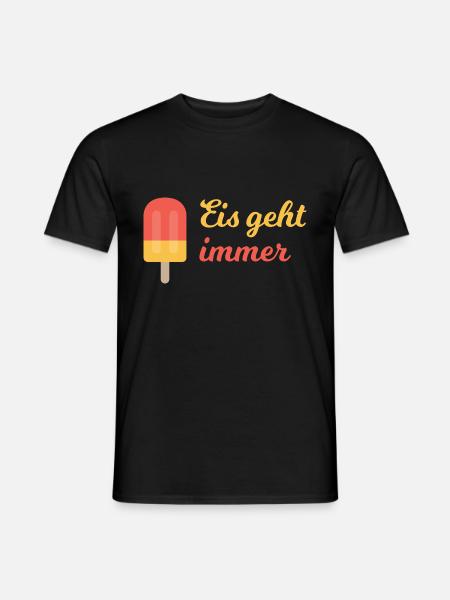 Eis geht immer - Männer T-Shirt - Schwarz