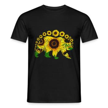 Habitant de la forêt Animal de la forêt Ours de tournesol cadeau - T-shirt homme - noir - Devant - AI Model Male 178 light (178cm)