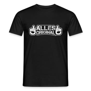 Alles original fuck it Mittelfinger - Männer T-Shirt - Schwarz - Vorne - AI Model Male 178 light (178cm)