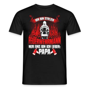 Feuerwehr - Feuerwehrpapa - Männer T-Shirt - Schwarz - Vorne - AI Model Male 178 light (178cm)