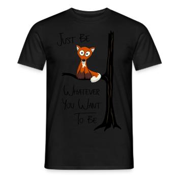 Just be fox owl - Männer T-Shirt - Schwarz - Vorne - AI Model Male 178 light (178cm)