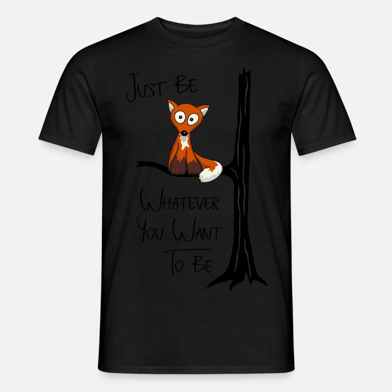 Just be fox owl - Männer T-Shirt - Schwarz