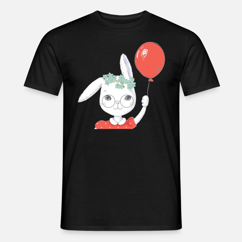 Cute easter bunny balloon gift - Men’s T-shirt - black