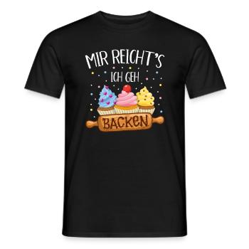 Mir reichts ich geh backen Naschkatze Hobbybäcker - Männer T-Shirt - Schwarz - Vorne - AI Model Male 178 light (178cm)