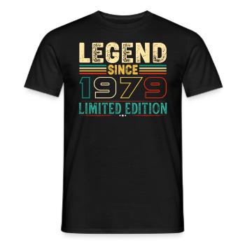 Legend Since 1979 Birthday 45 Years born in 1979 - Men's T-Shirt - black - Front - AI Model Male 178 light (178cm)