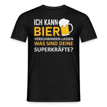 Ich kann Bier verschwinden lassen Bier Sprüche - Männer T-Shirt - Schwarz - Vorne - AI Model Male 178 light (178cm)