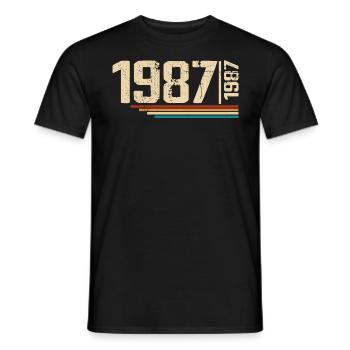 Millésime Anniversaire 1987 Fête Anniversaire 1987 - T-shirt homme - noir - Devant - AI Model Male 178 light (178cm)