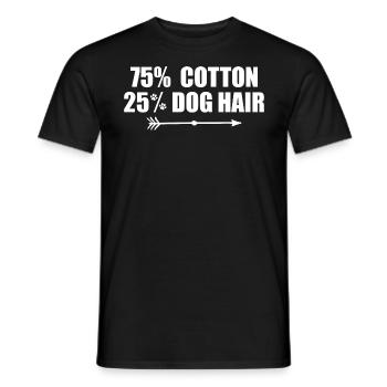 75 Cotton 25 Percent Dog Hair - Men's T-Shirt - black - Front - AI Model Male 178 light (178cm)
