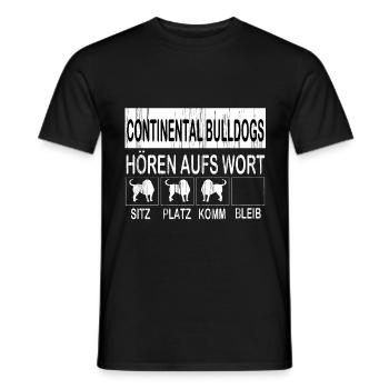 Continental Bulldog Hunde Geschenk Hund - Männer T-Shirt - Schwarz - Vorne - AI Model Male 178 light (178cm)