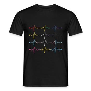 Herzschlag Pansexuell Transgender Nicht Binär LGBT - Männer T-Shirt - Schwarz - Vorne - AI Model Male 178 light (178cm)