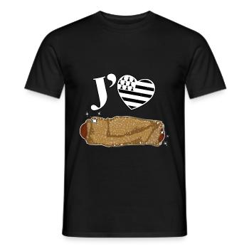 bretagne galette saucisse - T-shirt homme - noir - Devant - AI Model Male 178 light (178cm)