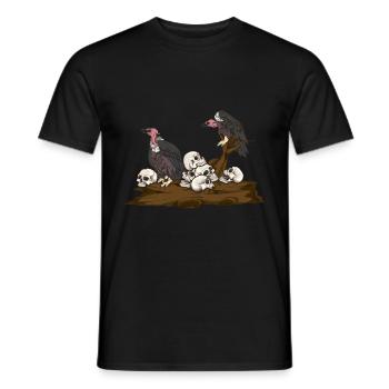 Bird of Prey Scavengers Gift Skull Vulture - Men's T-Shirt - black - Front - AI Model Male 178 light (178cm)