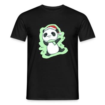 Panda Weihnachten Pandabär Weihnachtlich Niedlich - Männer T-Shirt - Schwarz - Vorne - AI Model Male 178 light (178cm)