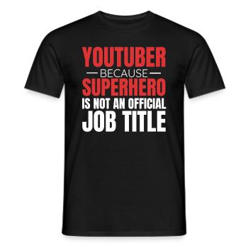 Youtube Vlog Youtuber Superheld - Männer T-Shirt - Schwarz - Vorne - AI Model Male 178 light (178cm)