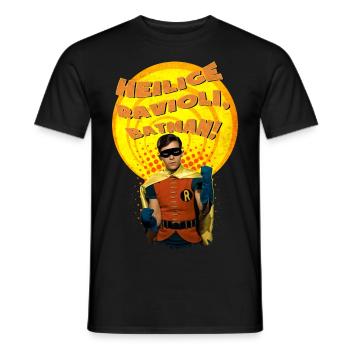 DC Comics Batman Robin Heilige Ravioli Spruch - Männer T-Shirt - Schwarz - Vorne - AI Model Male 178 light (178cm)