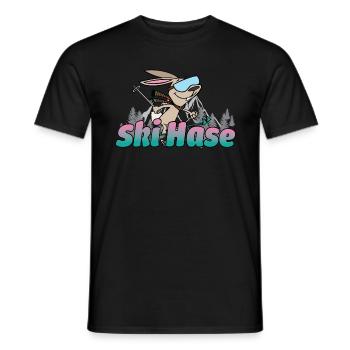 Skihase Snowboard Ski für Après-Ski - Männer T-Shirt - Schwarz - Vorne - AI Model Male 178 light (178cm)