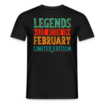 Die Legenden sind im Februar geboren Geburtstag - Männer T-Shirt - Schwarz - Vorne - AI Model Male 178 light (178cm)