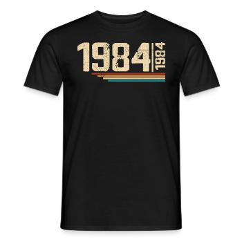Vintage Anniversary 1984 Birthday Party 1984 - Men's T-Shirt - black - Front - AI Model Male 178 light (178cm)
