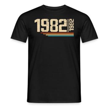 Vintage Anniversary 1982 Birthday Party 1982 - Men's T-Shirt - black - Front - AI Model Male 178 light (178cm)
