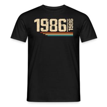 Vintage Anniversary 1986 Birthday Party 1986 - Men's T-Shirt - black - Front - AI Model Male 178 light (178cm)