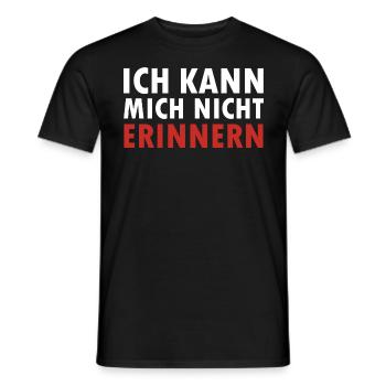 Ich kann mich nicht Erinnern lustige Sprüche - Männer T-Shirt - Schwarz - Vorne - AI Model Male 178 light (178cm)