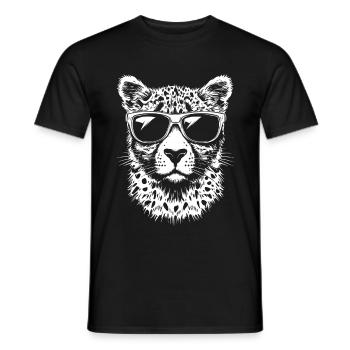 Cool Gepard Sonnenbrille Sommer Graphic - Männer T-Shirt - Schwarz - Vorne - AI Model Male 178 light (178cm)