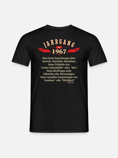 Geburtstag Jahrgang 1967 original RAHMENLOS® - Männer T-Shirt - Schwarz