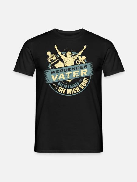 Family Design werdender Vater Farbset 3 - Männer T-Shirt - Schwarz
