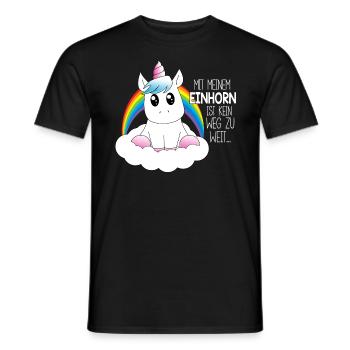 Mit meinem Einhorn - Männer T-Shirt - Schwarz - Vorne - AI Model Male 178 light (178cm)