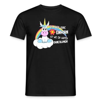 Einhorn Garten ohne Blume - Männer T-Shirt - Schwarz - Vorne - AI Model Male 178 light (178cm)