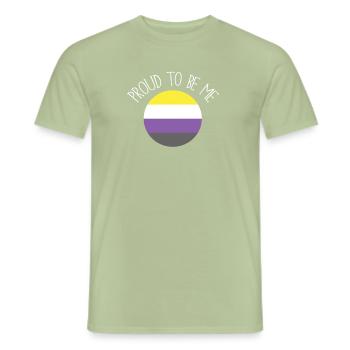 Nonbinary LGBT Transgender T Shirt - Männer T-Shirt - Sage - Vorne - AI Model Male 178 light (178cm)