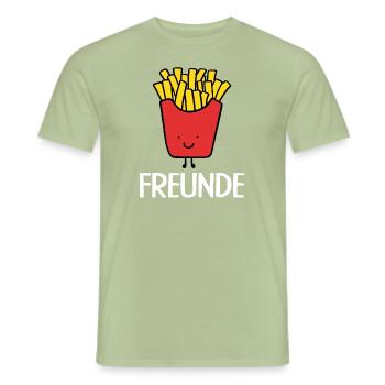 Best Friends, Best Friends, Partnershirt, Fries - Men's T-Shirt - sage - Front - AI Model Male 178 light (178cm)