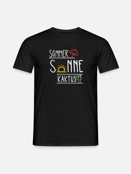 Sommer Sonne Kaktus Majorca - Männer T-Shirt - Schwarz