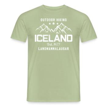 Island - Männer T-Shirt - Sage - Vorne - AI Model Male 178 light (178cm)