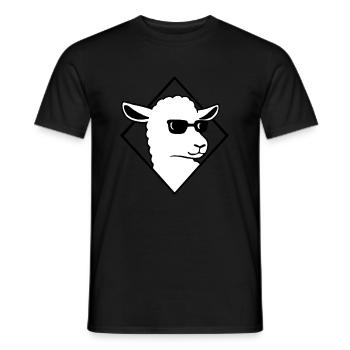 Schaf mit Sonnebrille Cooler Schafbock - Männer T-Shirt - Schwarz - Vorne - AI Model Male 178 light (178cm)