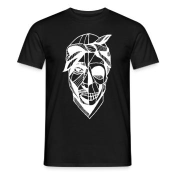 Skeletal Skull Rapper - Men's T-Shirt - black - Front - AI Model Male 178 light (178cm)