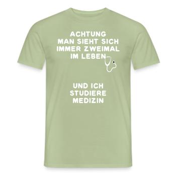 MEDICINE STUDIES DOCTOR DOCTORAL SEMESTER UNIVERSITY - Men's T-Shirt - sage - Front - AI Model Male 178 light (178cm)