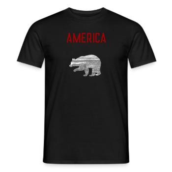 AMERIQUE - T-shirt homme - noir - Devant - AI Model Male 178 light (178cm)