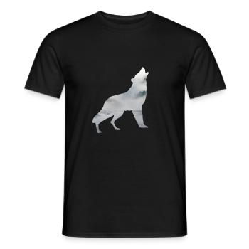 WOLF - T-shirt homme - noir - Devant - AI Model Male 178 light (178cm)
