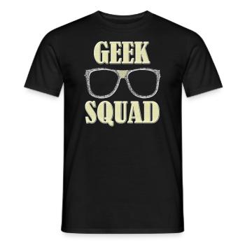 GEEK SQUAD, Geek, Geek, Intellos, informatique - T-shirt homme - noir - Devant - AI Model Male 178 light (178cm)