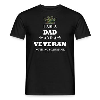 Dad & Veteran, Soldier, Military, Best Dad - Men's T-Shirt - black - Front - AI Model Male 178 light (178cm)