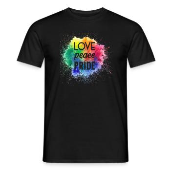LGBT Love Peace Gay Pride Rainbow - T-shirt homme - noir - Devant - AI Model Male 178 light (178cm)