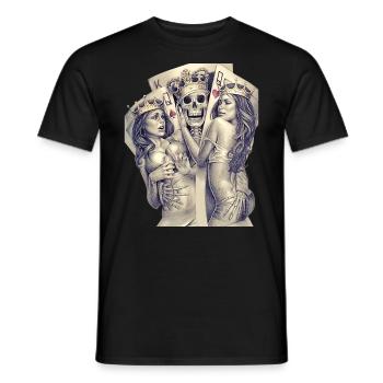 The King of Pimps and his Queens - Männer T-Shirt - Schwarz - Vorne - AI Model Male 178 light (178cm)