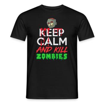 Keep Calm Zombie - Men's T-Shirt - black - Front - AI Model Male 178 light (178cm)