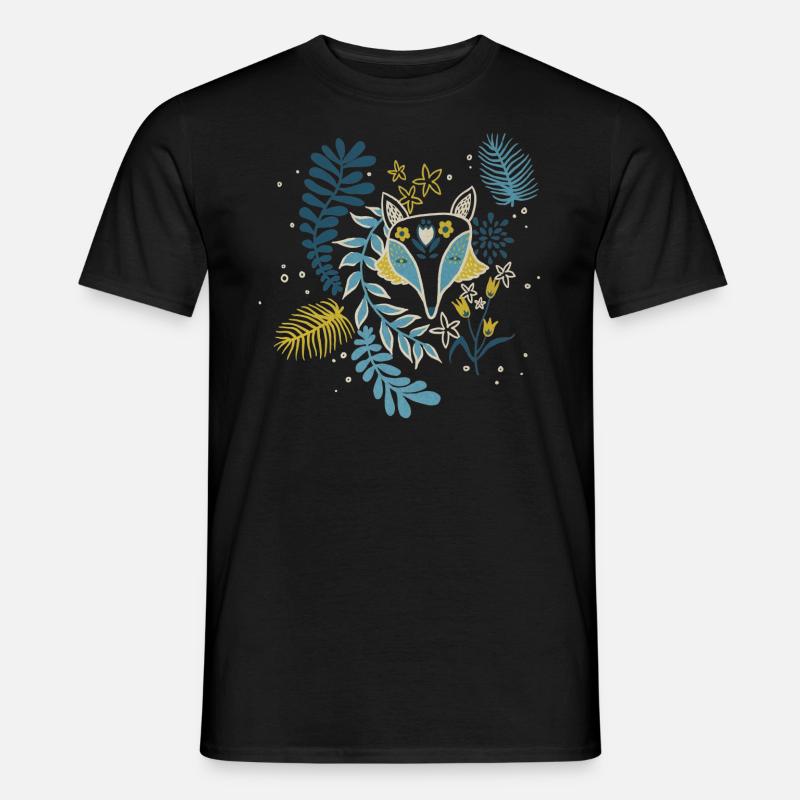 blauer Fuchs - Männer T-Shirt - Schwarz