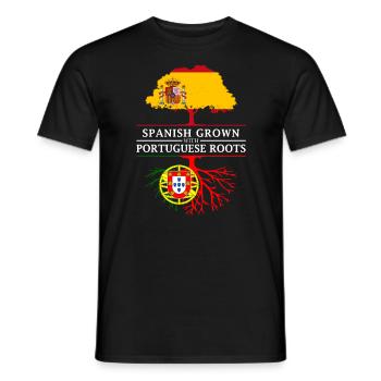 Spanish Grown with Portugese Roots - Men's T-Shirt - black - Front - AI Model Male 178 light (178cm)