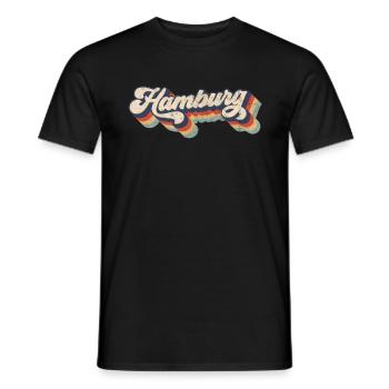 Hamburg retro gift - Men's T-Shirt - black - Front - AI Model Male 178 light (178cm)